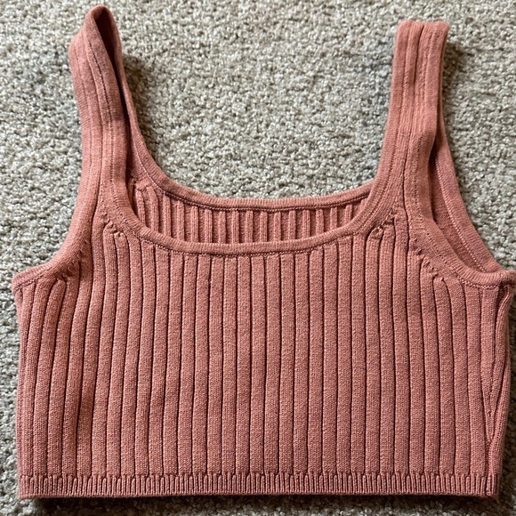 Wilfred Ribbed Pink Crop Top - Picture 3 of 3